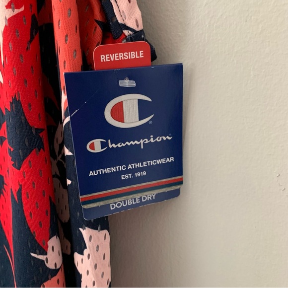 Champion Graphic Gard Reversible Mesh Jersey Floral Orange Navy NEW Size Large - Picture 8 of 14